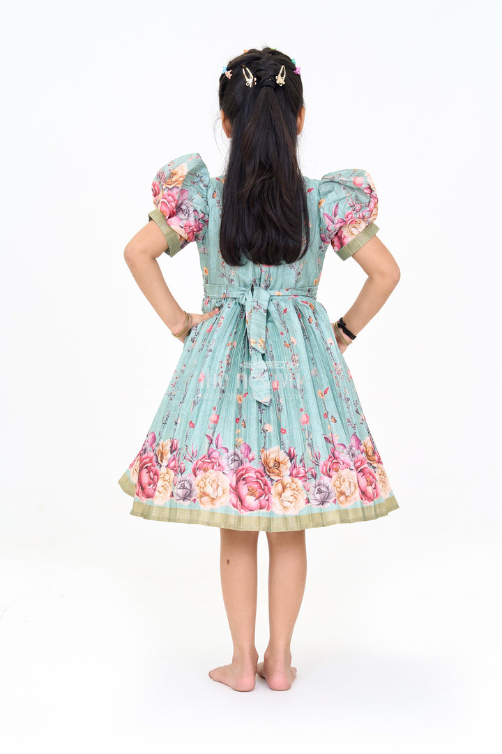 Exquisite Evening Party Frocks for Girls with Floral Prints and Embellished Neckline