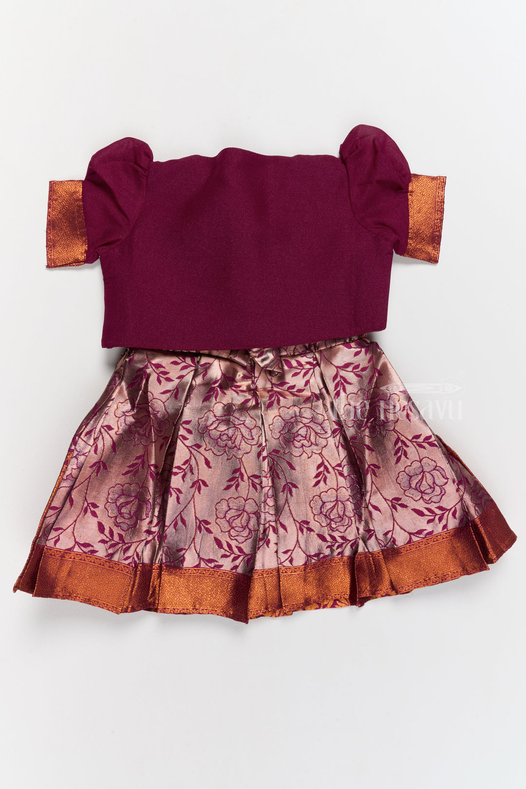 Girls Silk Party Frock with Floral Motif and Contrast Shrug for a Regal Look