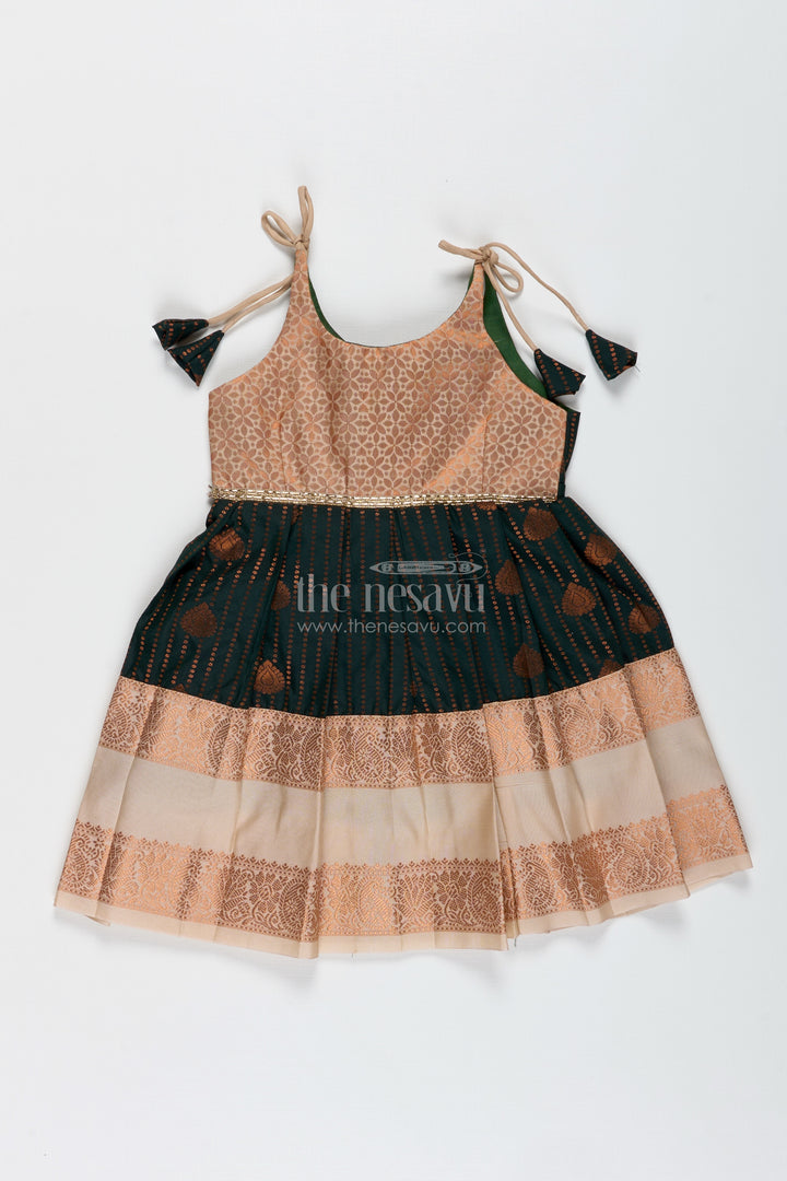 Baby Girl Tie-Up Frock In Silk For Birthdays And Ethnic Functions