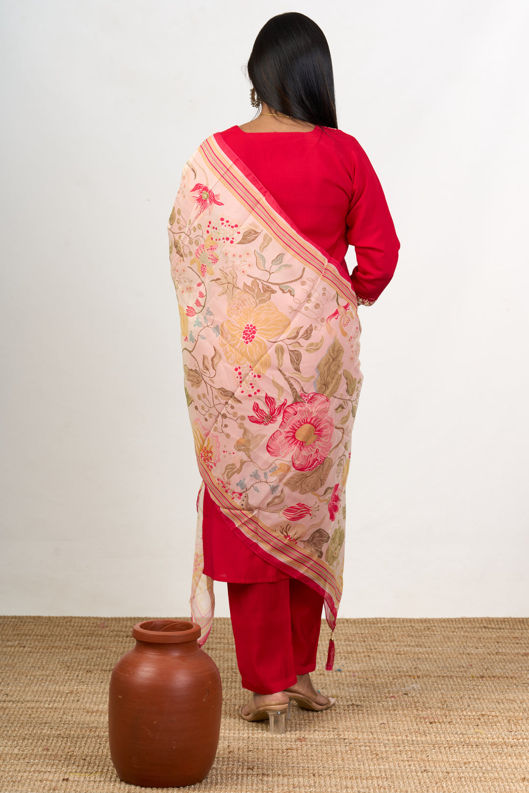 Classy Blend Silk Kurta Set for Women with Delicate Embroidery and Printed Dupatta