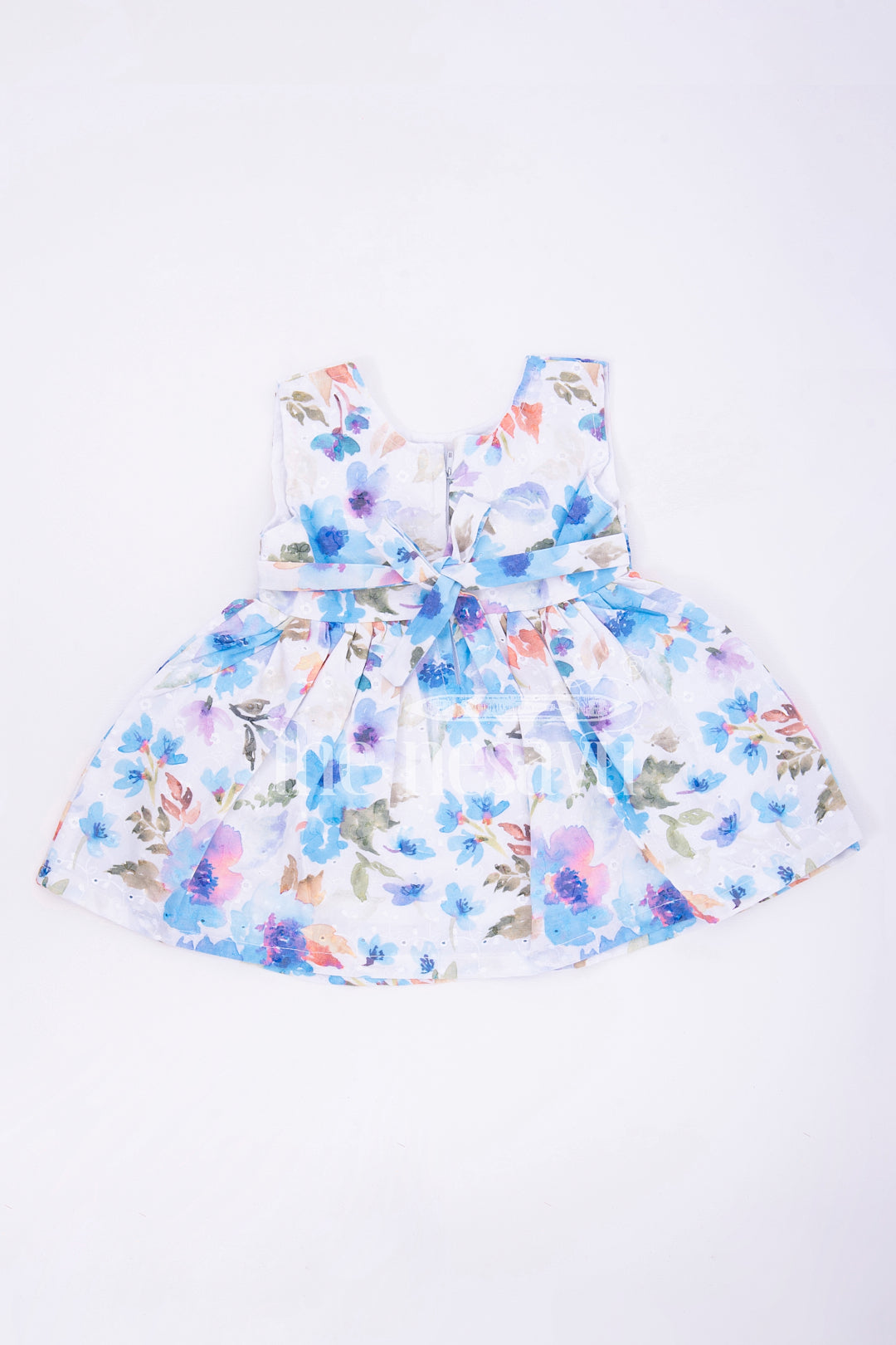 The Nesavu Baby Cotton Frocks Adorable Baby Clothes Online - Sleeveless Floral Baby Frock in Blue Nesavu Adorable Baby Clothes Online - Nesavu | Sleeveless Floral Baby Frock in Blue