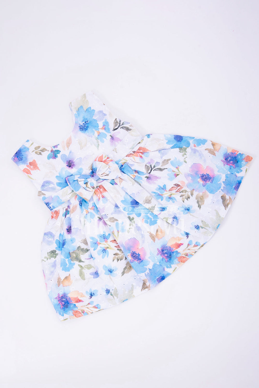 The Nesavu Baby Cotton Frocks Adorable Baby Clothes Online - Sleeveless Floral Baby Frock in Blue Nesavu Adorable Baby Clothes Online - Nesavu | Sleeveless Floral Baby Frock in Blue