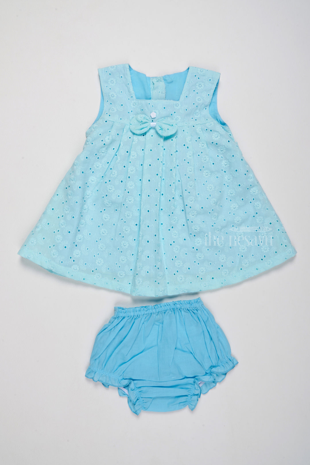 The Nesavu Baby Casual Sets Adorable Baby Soft Hug Clothes Set for Girls with Delicate Embroidered Design Nesavu 10 (NB) / Blue BFJ609C-10 Baby Soft Hug Clothes Set Girls Sky Blue Baby Casual Sets | The Nesavu