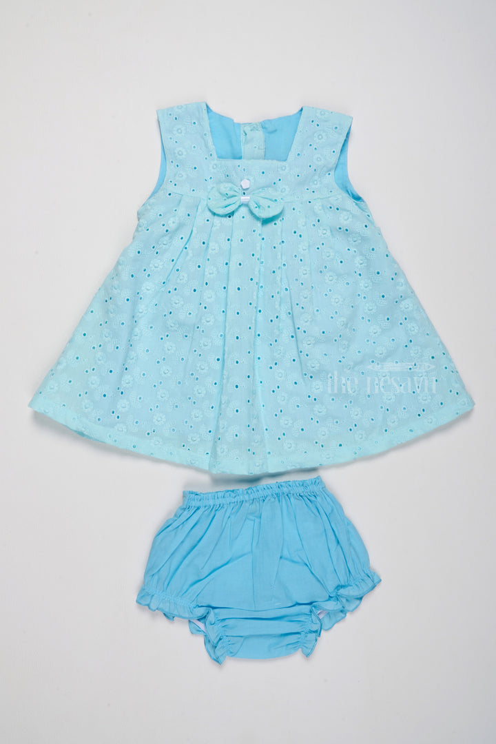 The Nesavu Baby Casual Sets Adorable Baby Soft Hug Clothes Set for Girls with Delicate Embroidered Design Nesavu 10 (NB) / Blue BFJ609C-10 Baby Soft Hug Clothes Set Girls Sky Blue Baby Casual Sets | The Nesavu