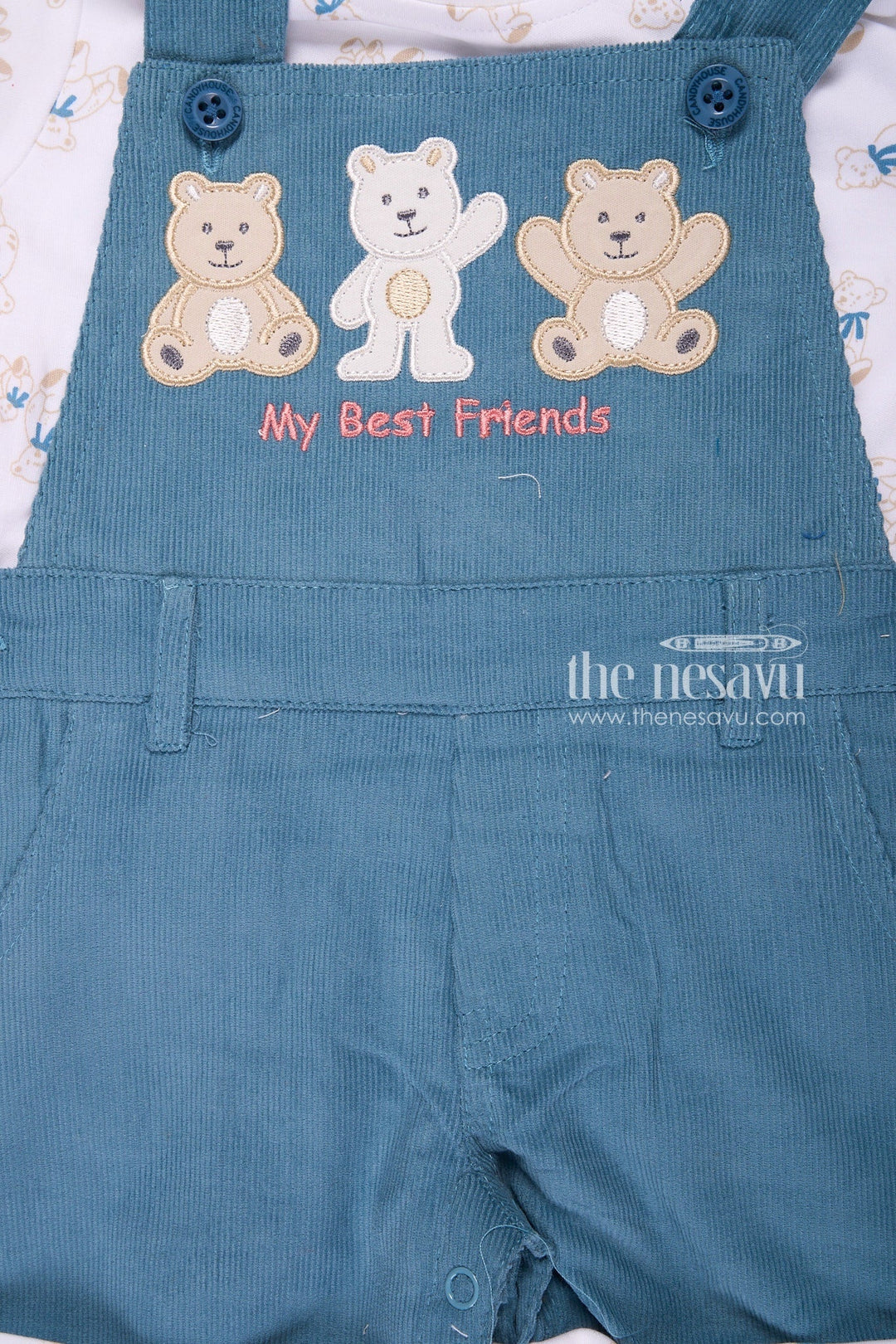 The Nesavu Baby Rompers/Onesies Adorable Bear-Themed Baby Boy Romper Set Nesavu Adorable Bear-Themed Baby Boy Romper Set - Stylish & Comfortable