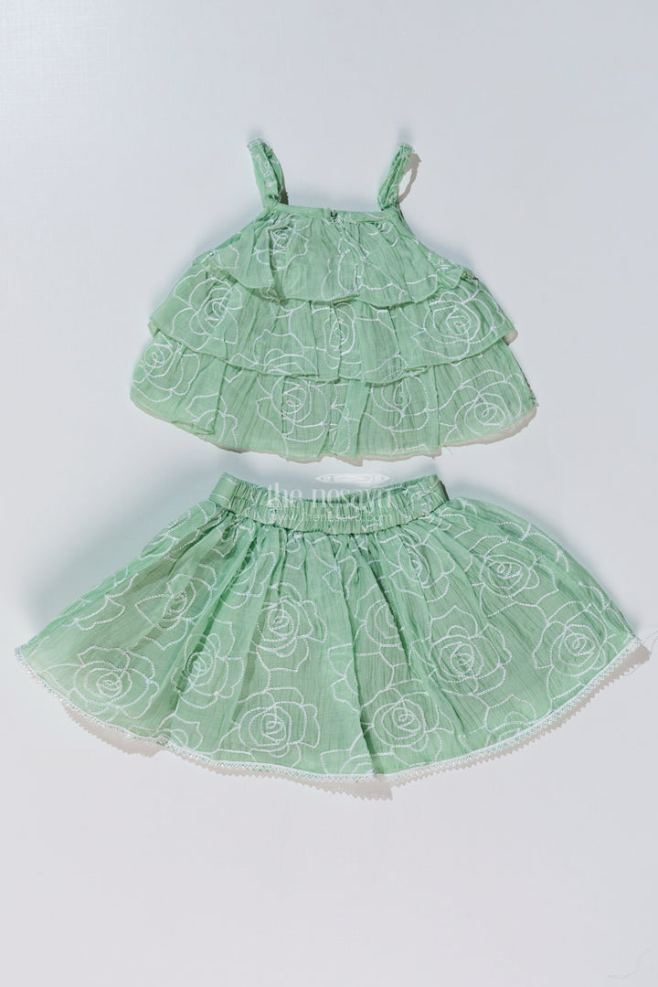 The Nesavu Baby Fancy Frock Adorable Casual Birthday Outfits for Girls with Ruffled Layers and Floral Thread Embroidery Nesavu Adorable Casual Birthday Outfits Girls Ruffled Layers Floral Thread Embroidery | The Nesavu