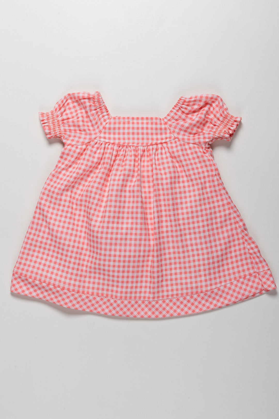 The Nesavu Girls Cotton Frock Adorable Girls Checkered Cotton Frock with Bunny Embroidery Nesavu Adorable Girls Checkered Cotton Frock with Bunny Embroidery | The Nesavu