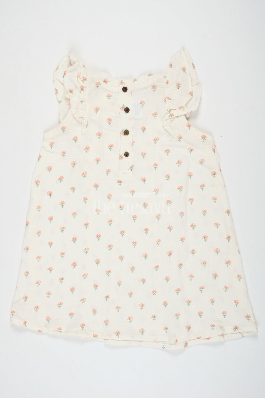 The Nesavu Girls Cotton Frock Adorable Girls Cotton Ka Frock in Double Cloth Muslin with Floral Embroidery Nesavu Buy Nesavu Girls Cotton Ka Frock Floral Embroidered Double Cloth Muslin  Elegant Comfortable Summer Dress Special Occasions