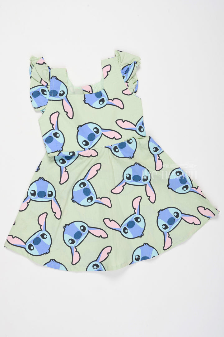 The Nesavu Girls Cotton Frock Adorable Girls Pure Cotton Frock with Playful Cartoon Print and Cap Sleeves Nesavu Girls Pure Cotton Frock Cartoon Print Cap Sleeves Relaxed Fit | The Nesavu