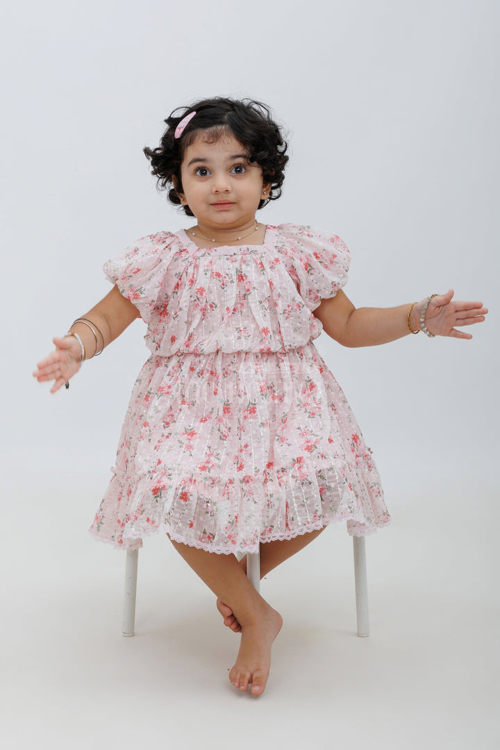 The Nesavu Baby Fancy Frock Adorable Pink Birthday Frock - Semi Brazzo Printed Baby Dress Nesavu Adorable Pink Birthday Frock - Nesavu | Semi Brazzo Baby Dress