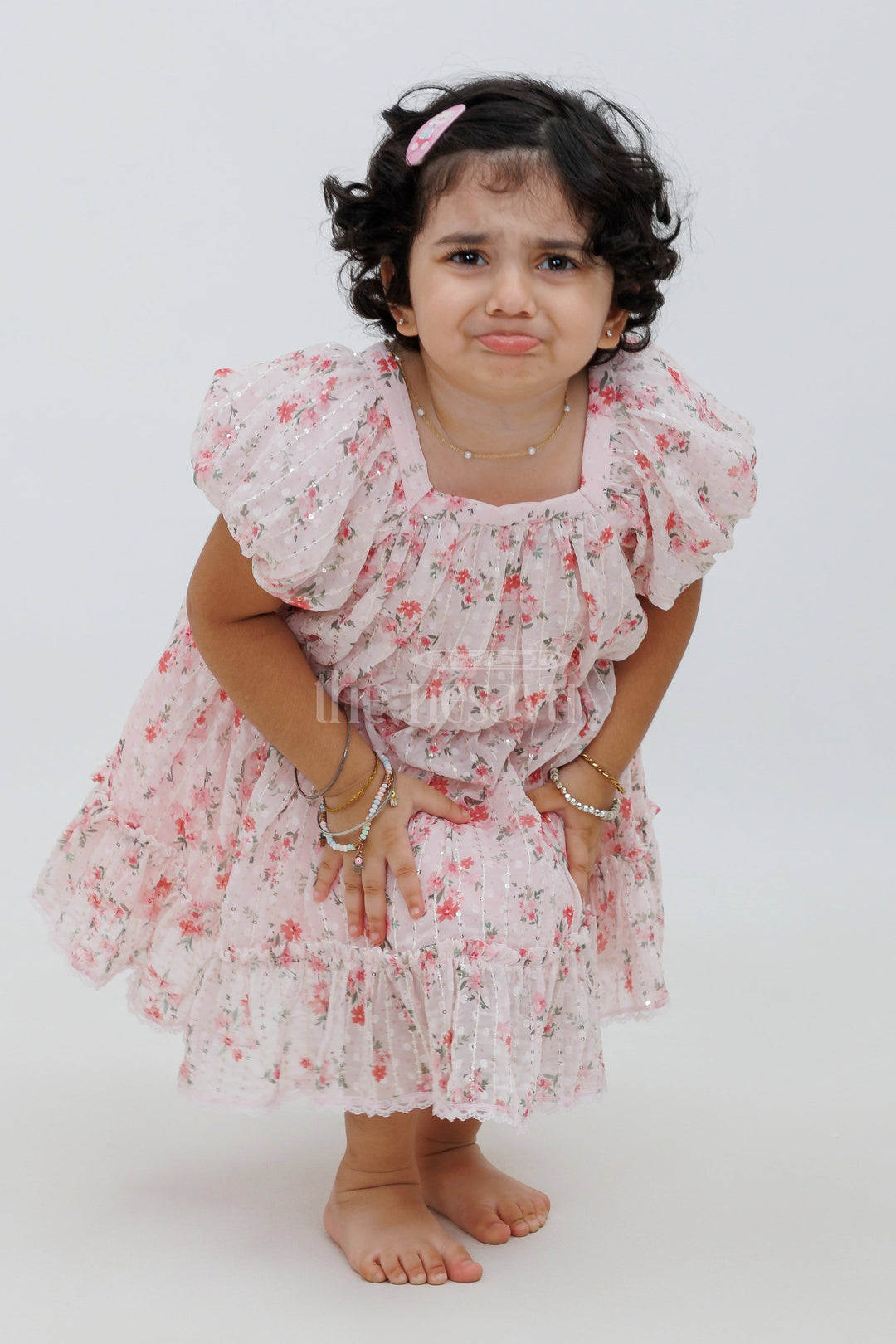 The Nesavu Baby Fancy Frock Adorable Pink Birthday Frock - Semi Brazzo Printed Baby Dress Nesavu Adorable Pink Birthday Frock - Nesavu | Semi Brazzo Baby Dress