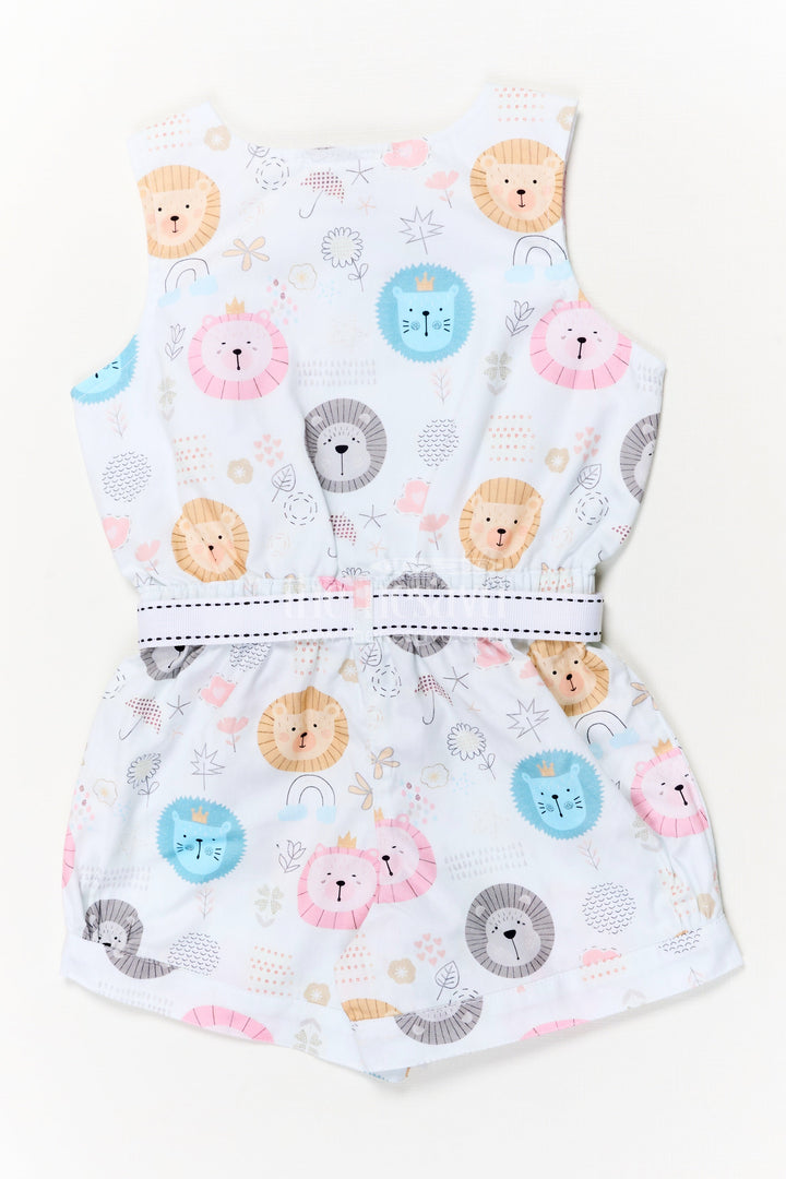 The Nesavu Baby Rompers/Onesies Animal Print Romper for Baby Playtime and Gifting Nesavu Nesavu cotton romper for baby with animal print and toy charm – ideal for playtime and gifting