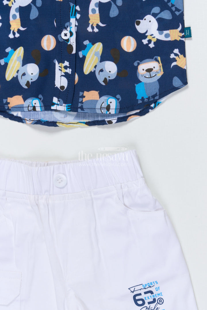 The Nesavu Boys Casual Set Baby Boy Casual Cotton Set with Digital Printed Shirt and Shorts Nesavu Nesavu baby boy digital print cotton casual set with shirt and shorts for daily wear