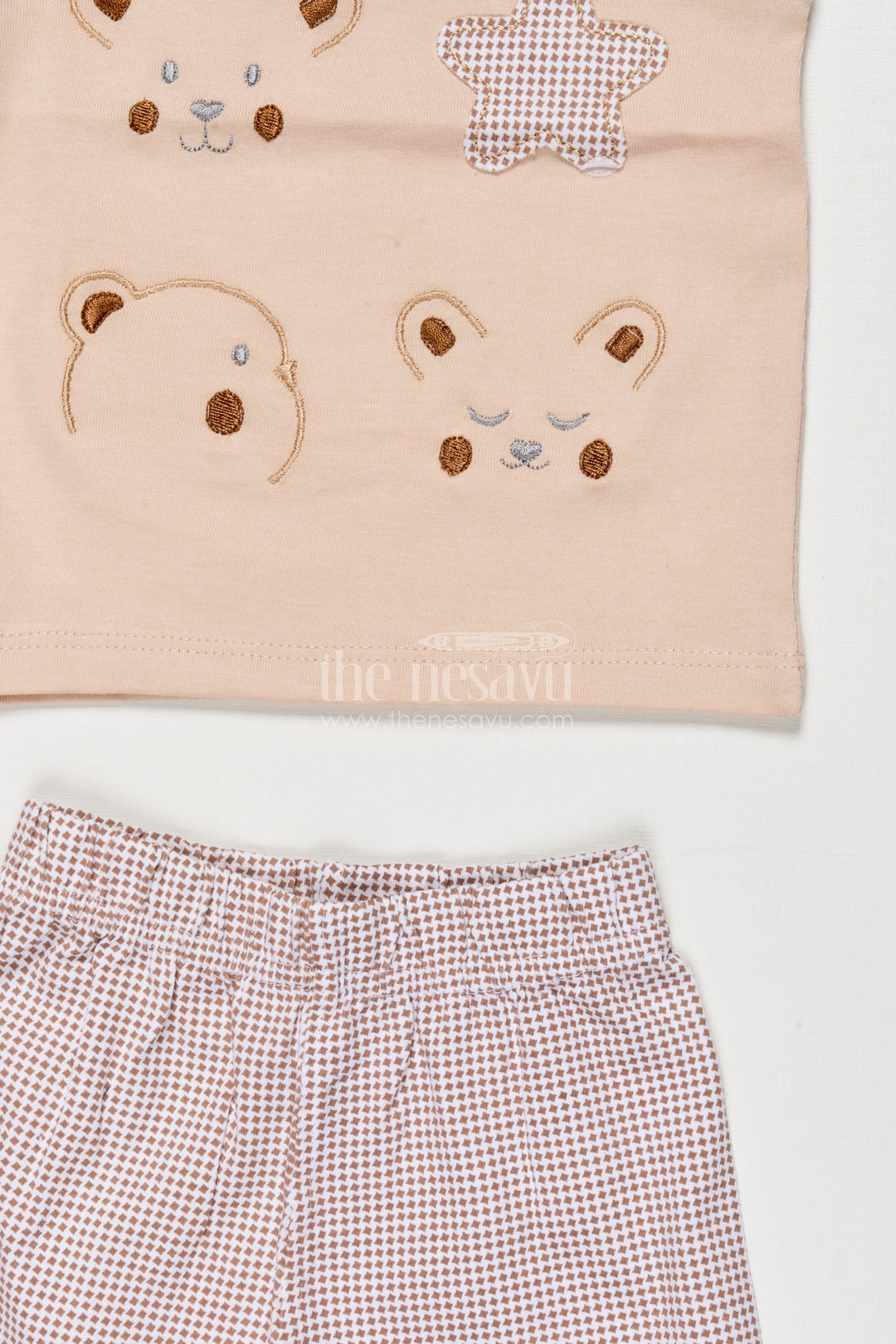 The Nesavu Boys Casual Set Baby Boy Cotton Shirt and Shorts Set for Everyday Comfort Nesavu Nesavu baby boy cotton top checkered shorts set daily wear casual play