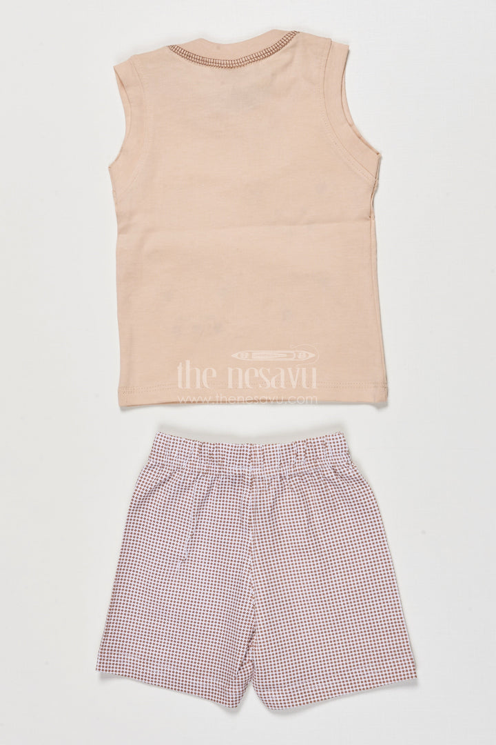 The Nesavu Boys Casual Set Baby Boy Cotton Shirt and Shorts Set for Everyday Comfort Nesavu Nesavu baby boy cotton top checkered shorts set daily wear casual play