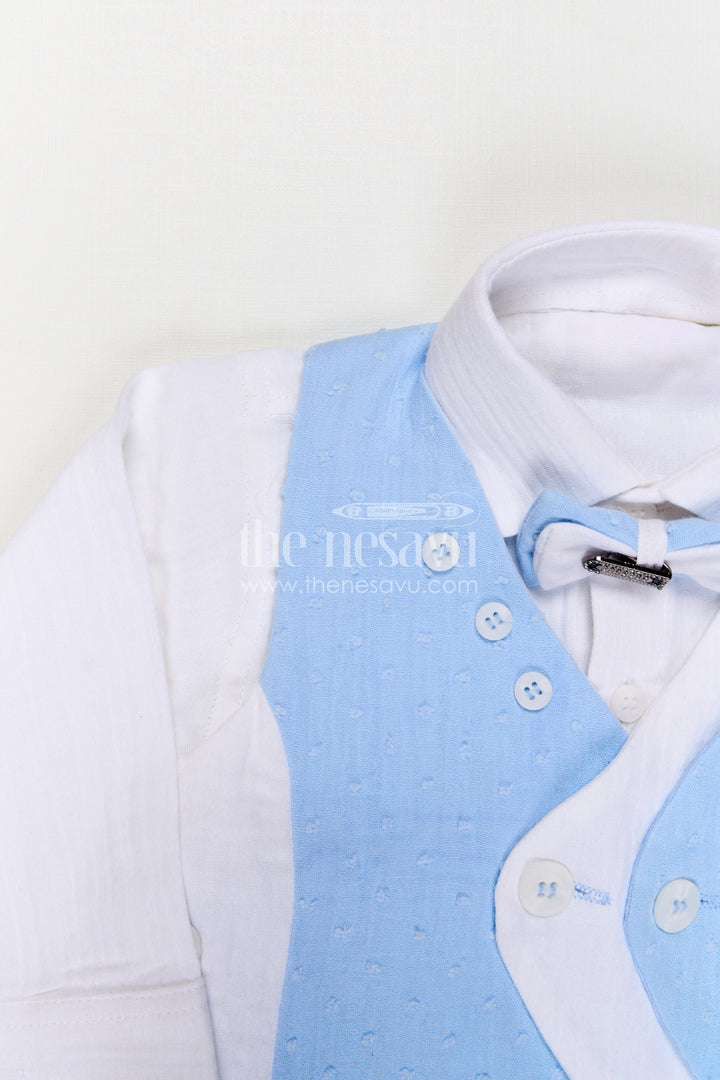 The Nesavu Boys Casual Set Baby Boy Outfit for Birthday Parties and Special Occasions Nesavu Nesavu Baby Boy Muslin Cotton Outfit For Birthday Parties With Waistcoat And Pant Set