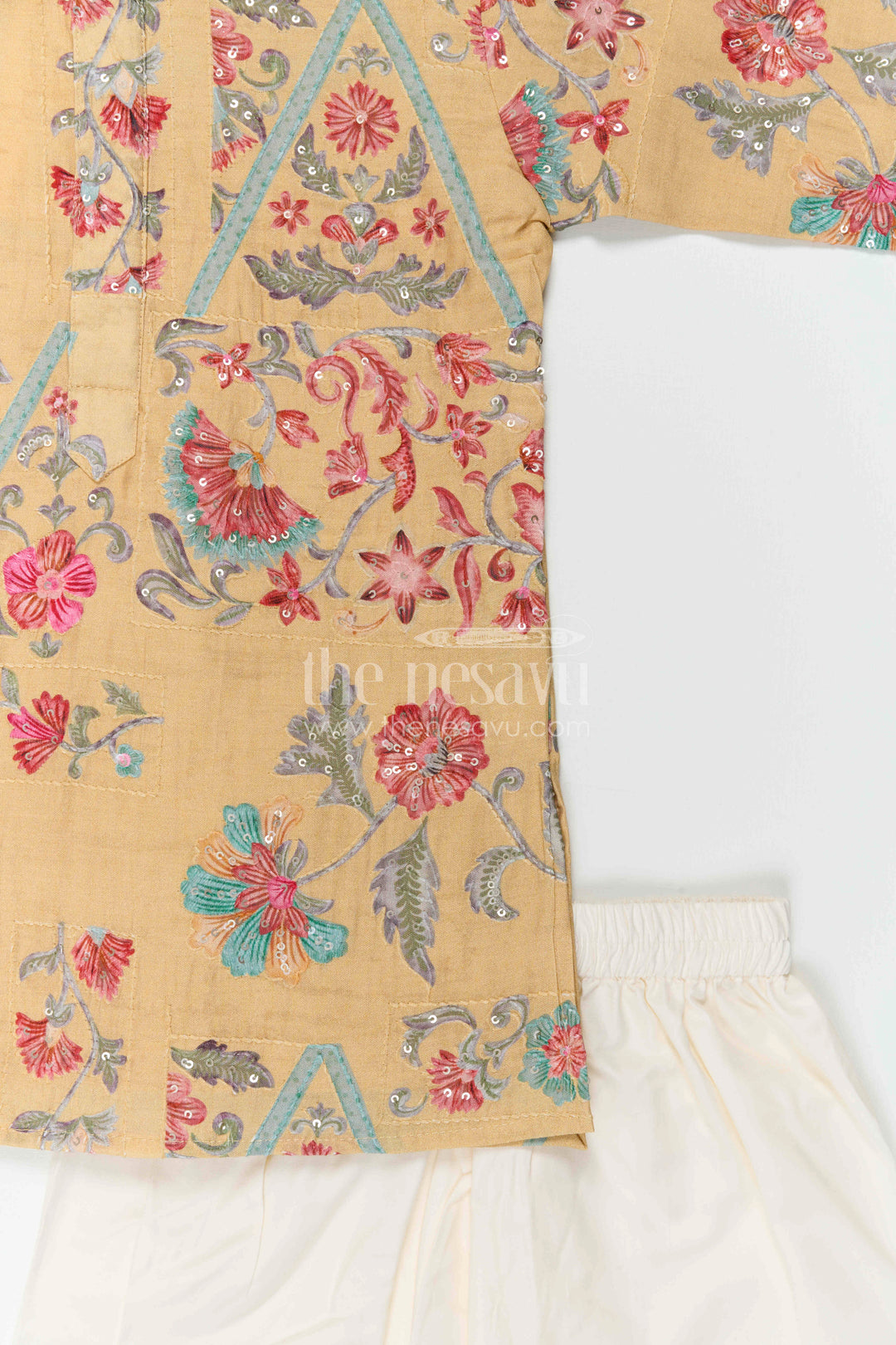 The Nesavu Boys Kurtha Set Baby Boy Premium Dress Set for Weddings and Traditional Functions Nesavu Nesavu Baby Boy Sherwani Set For Weddings With Designer Jacket And Traditional Dhoti Outfit
