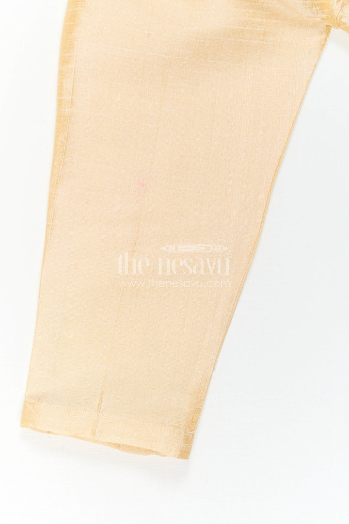 The Nesavu Boys Sherwani Baby Boy Sherwani Set for Festive Weddings and Traditional Celebrations Nesavu Nesavu Baby Boy Sherwani Set With Jacquard Floral Print For Weddings And Festive Celebrations