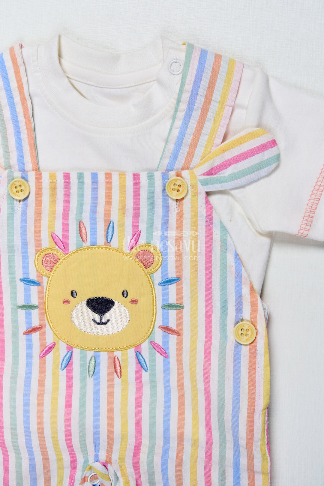 The Nesavu Baby Casual Sets Baby Boy Striped Cotton Set with Lion Patch for Playful Comfort Nesavu Nesavu baby boy striped cotton set lion patch  perfect casual comfort everyday fun