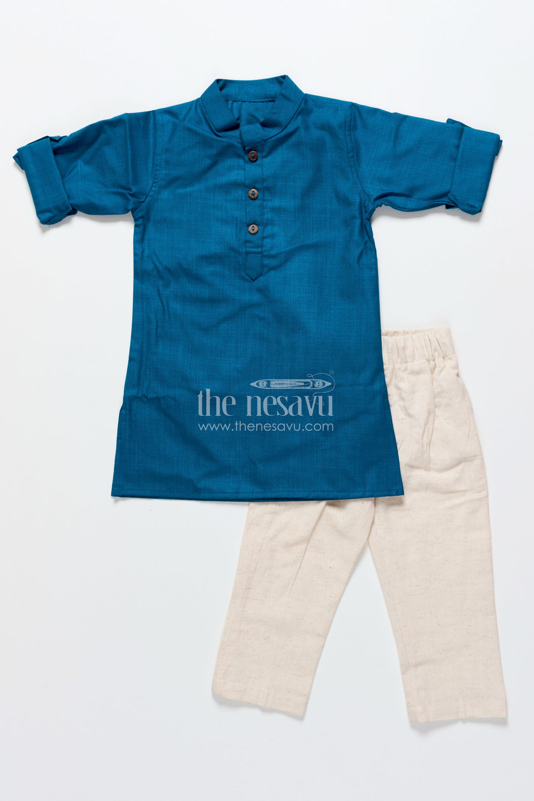 The Nesavu Boys Jacket Sets Baby Boys Cotton Jacket Kurta Set for Festive and Cultural Wear Nesavu Nesavu baby boys cotton ethnic jacket kurta set festive wear traditional celebrations