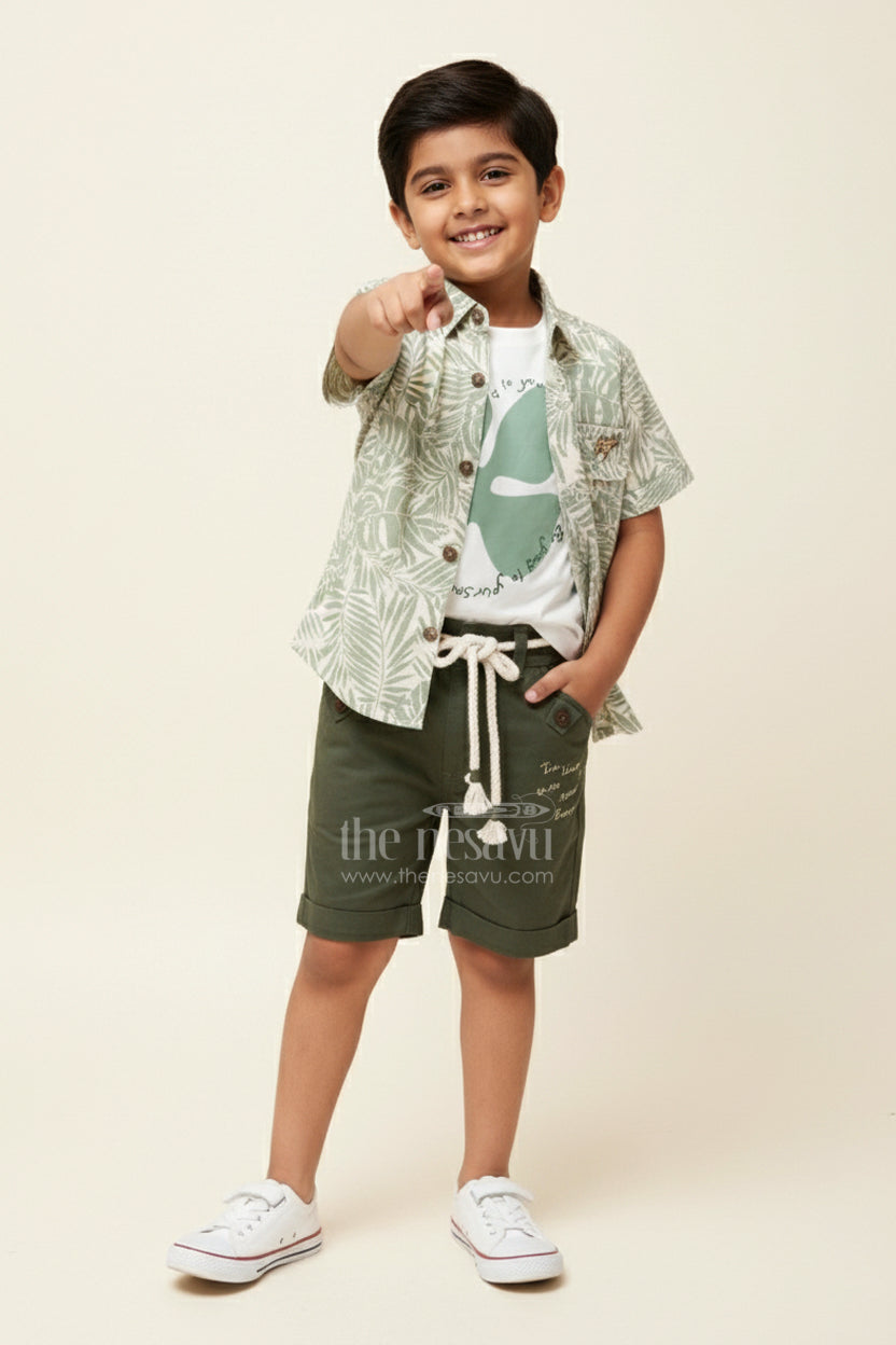 The Nesavu Boys Casual Set Baby Boys Cotton Printed Set for Playdates and Everyday Wear Nesavu Nesavu baby boys cotton digital print set everyday wear playdates summer outings