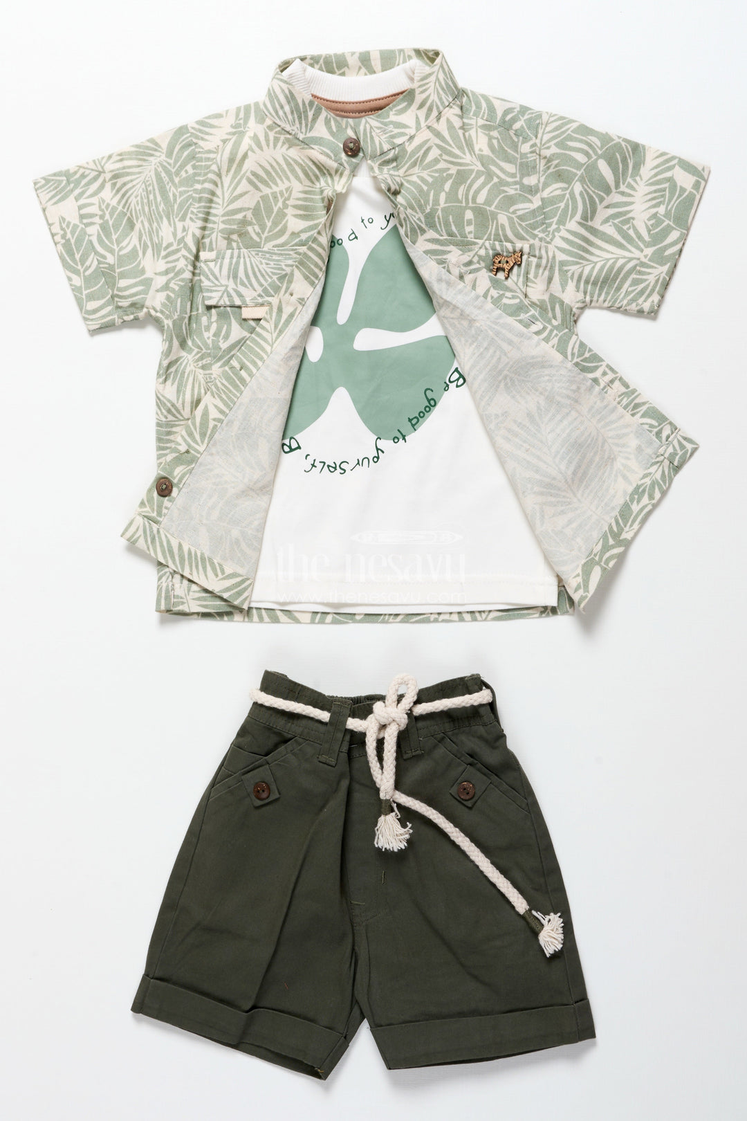 The Nesavu Boys Casual Set Baby Boys Cotton Printed Set for Playdates and Everyday Wear Nesavu Nesavu baby boys cotton digital print set everyday wear playdates summer outings