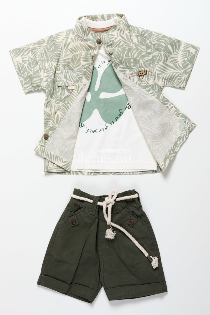 The Nesavu Boys Casual Set Baby Boys Cotton Printed Set for Playdates and Everyday Wear Nesavu Nesavu baby boys cotton digital print set everyday wear playdates summer outings