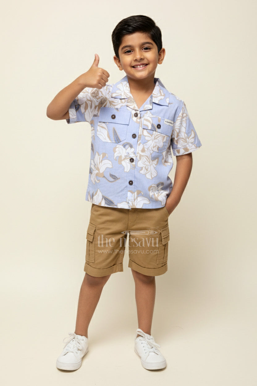 The Nesavu Boys Casual Set Baby Boys Digital Printed Cotton Set for Playdates and Casual Fun Nesavu 16 (1Y) / Purple BCS426B-16 Nesavu baby boys digital print cotton set playdates outings casual everyday wear