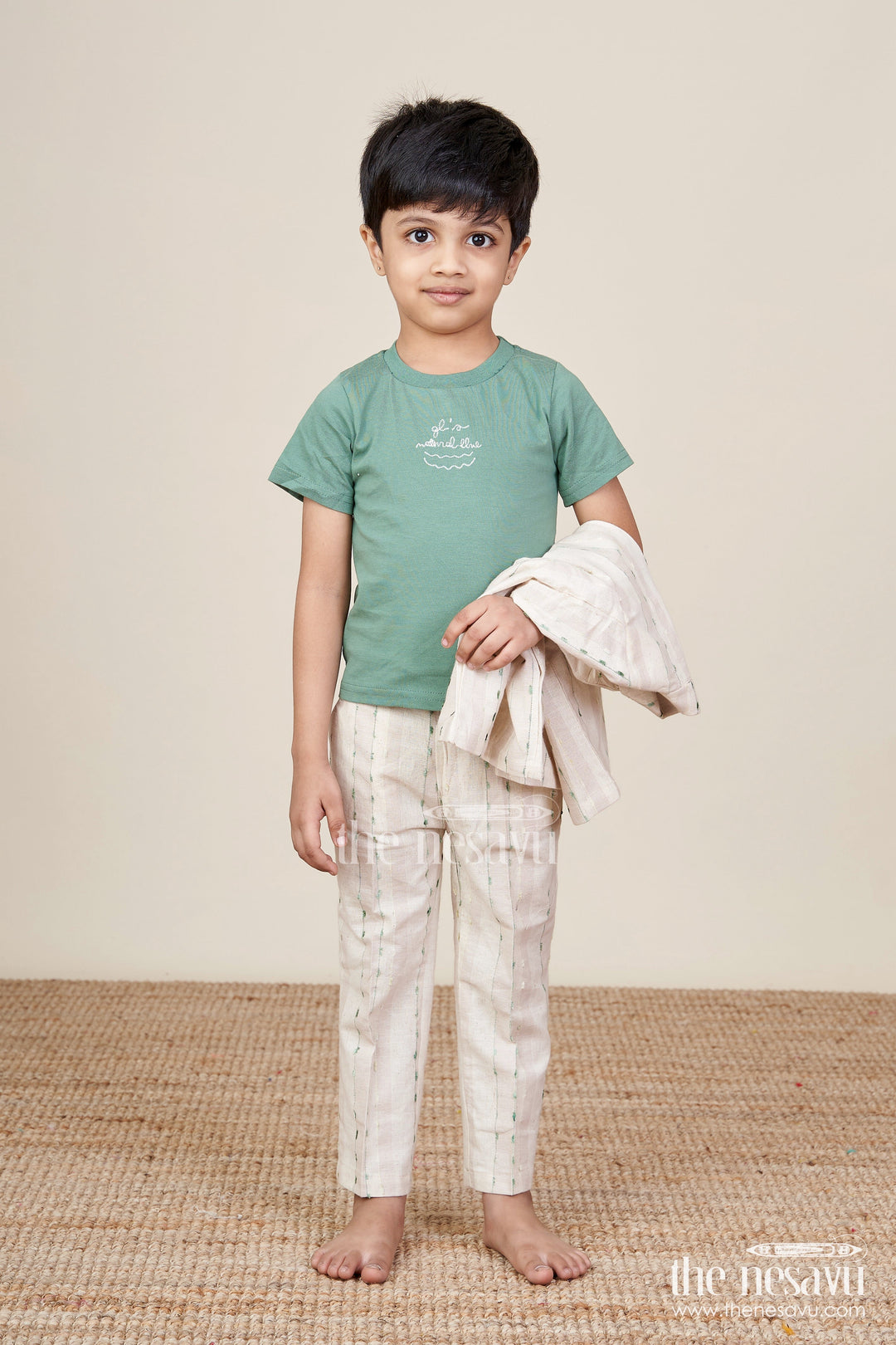 The Nesavu Boys Blazer Set Baby Boys Embroidered Blazer Set for Traditional Celebrations Nesavu Nesavu baby boys embroidered blazer set festive occasions weddings cultural celebrations