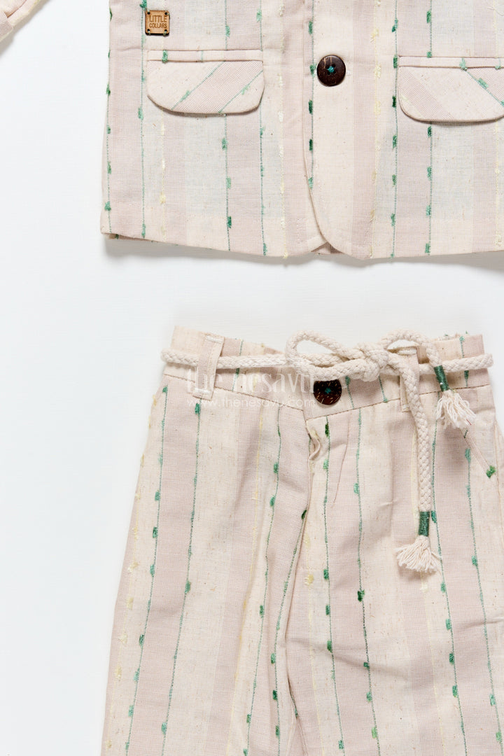 The Nesavu Boys Blazer Set Baby Boys Embroidered Blazer Set for Traditional Celebrations Nesavu Nesavu baby boys embroidered blazer set festive occasions weddings cultural celebrations