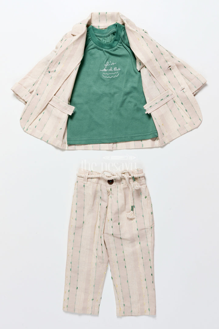 The Nesavu Boys Blazer Set Baby Boys Embroidered Blazer Set for Traditional Celebrations Nesavu Nesavu baby boys embroidered blazer set festive occasions weddings cultural celebrations