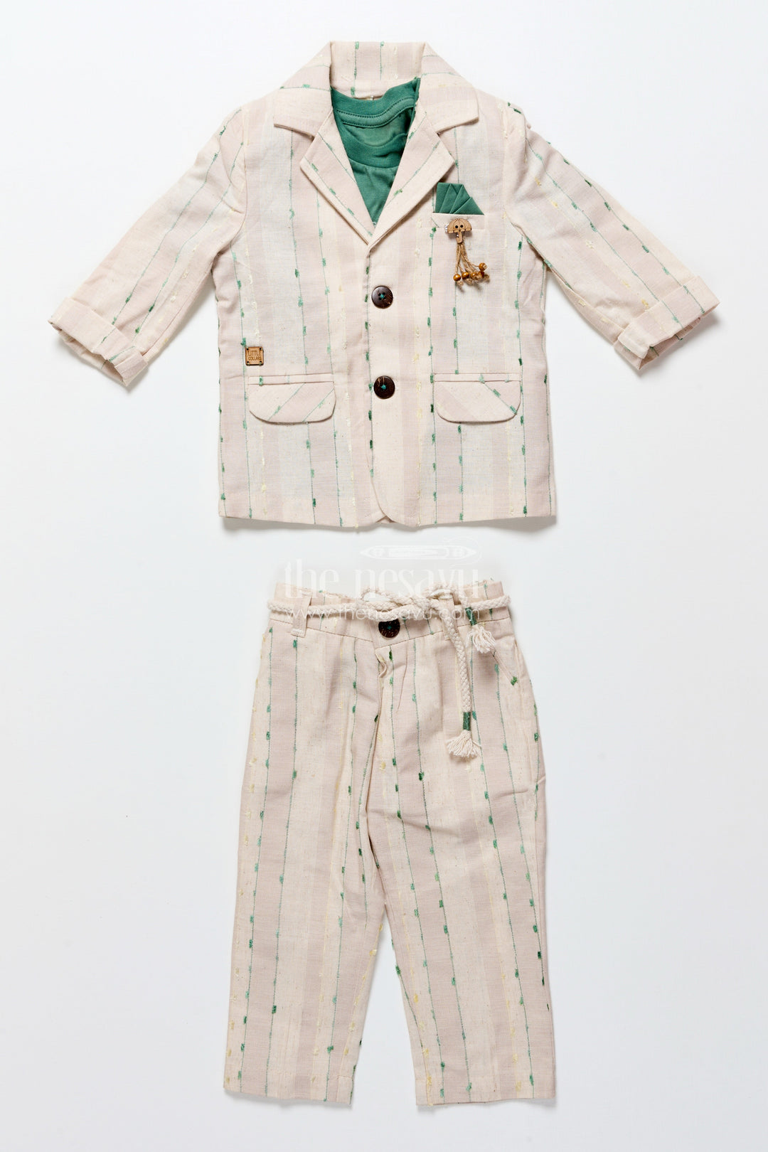 The Nesavu Boys Blazer Set Baby Boys Embroidered Blazer Set for Traditional Celebrations Nesavu Nesavu baby boys embroidered blazer set festive occasions weddings cultural celebrations