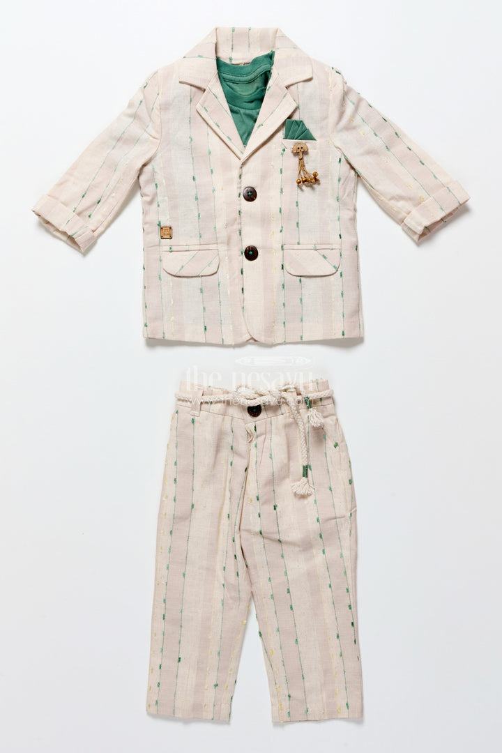The Nesavu Boys Blazer Set Baby Boys Embroidered Blazer Set for Traditional Celebrations Nesavu Nesavu baby boys embroidered blazer set festive occasions weddings cultural celebrations