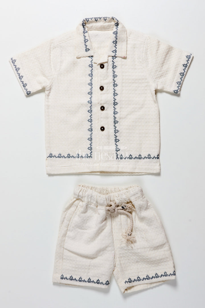 The Nesavu Boys Casual Set Baby Boys Embroidered Cotton Set for Festive Family Moments Nesavu Nesavu baby boys embroidered cotton set festive occasions celebrations cultural events