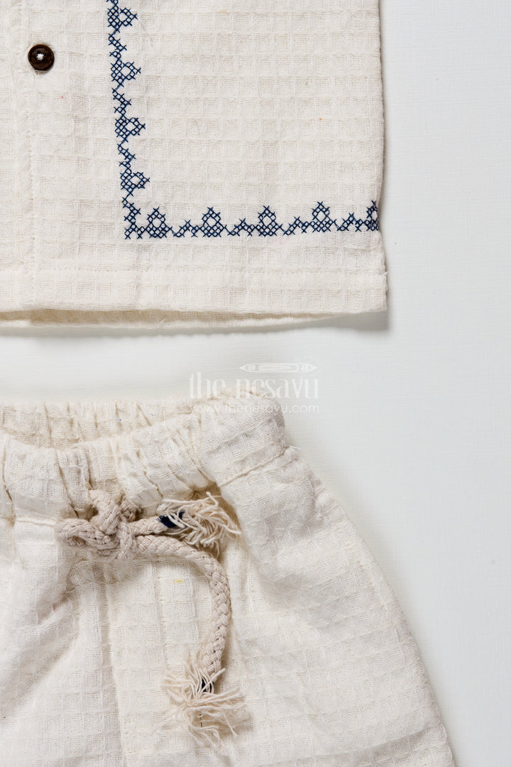 The Nesavu Boys Casual Set Baby Boys Embroidered Cotton Set for Festive Family Moments Nesavu Nesavu baby boys embroidered cotton set festive occasions celebrations cultural events