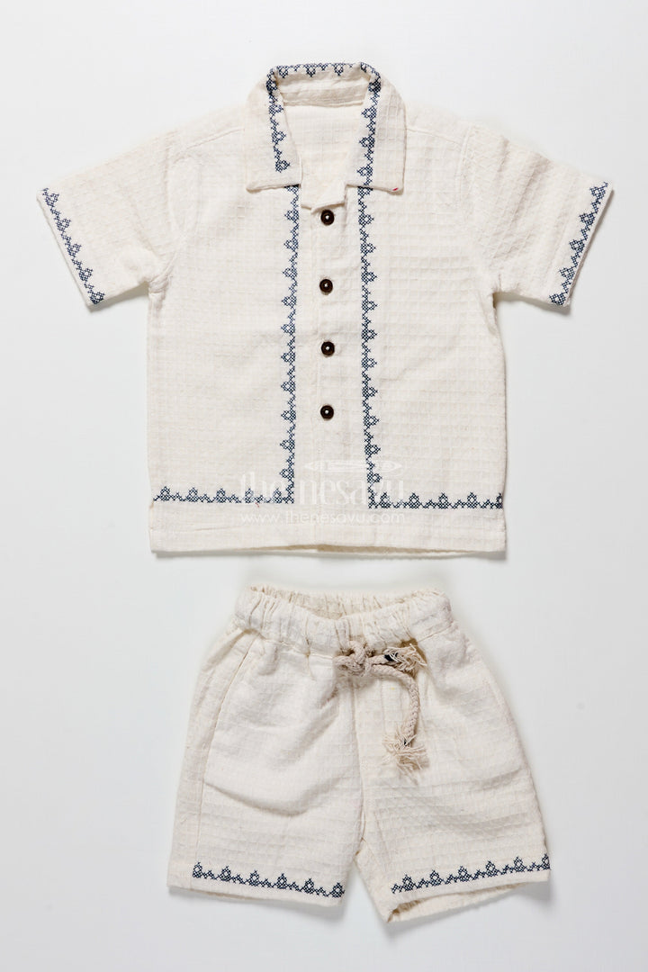 The Nesavu Boys Casual Set Baby Boys Embroidered Cotton Set for Festive Family Moments Nesavu Nesavu baby boys embroidered cotton set festive occasions celebrations cultural events