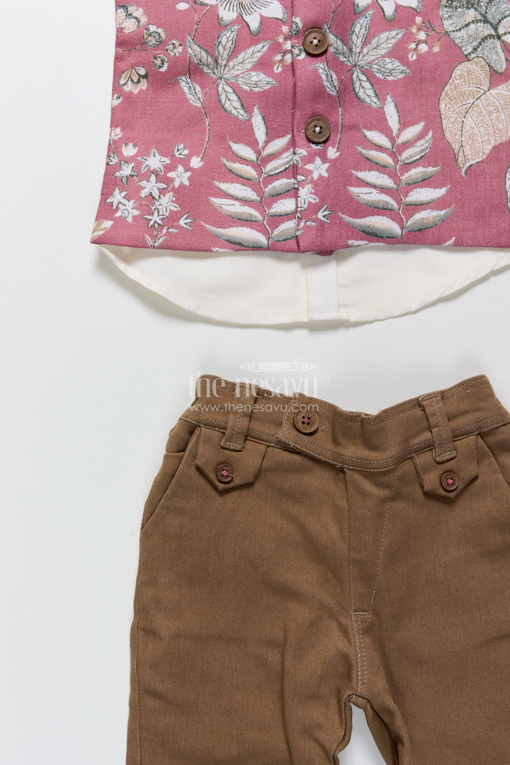 The Nesavu Boys Jacket Sets Baby Boys Ethnic Jacket Set for Weddings and Celebrations Nesavu Nesavu baby boys festive jacket set digital prints wedding wear traditional functions