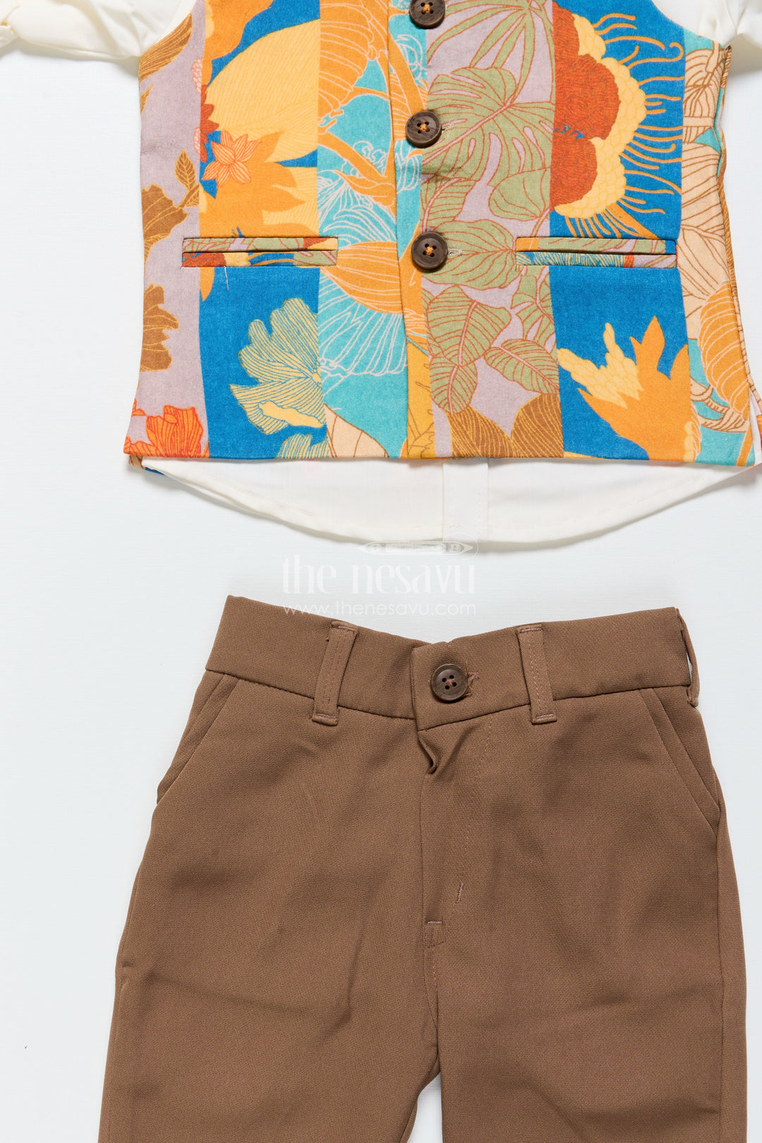 The Nesavu Boys Jacket Sets Baby Boys Multicolor Jacket Set for Festive Photos and Family Events Nesavu Nesavu baby boys multicolor printed jacket set birthdays family photos festive occasions