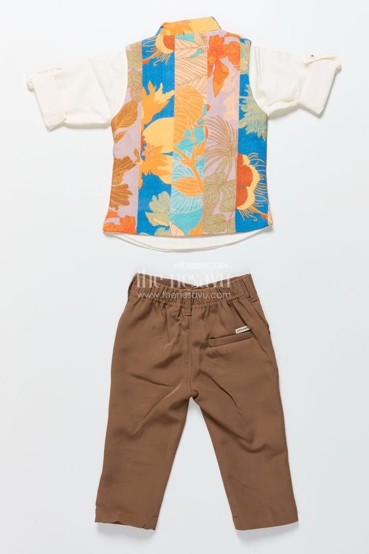 The Nesavu Boys Jacket Sets Baby Boys Multicolor Jacket Set for Festive Photos and Family Events Nesavu Nesavu baby boys multicolor printed jacket set birthdays family photos festive occasions