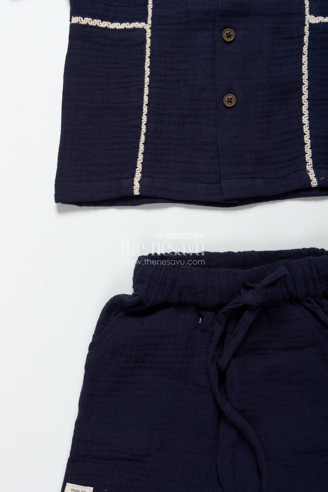 The Nesavu Boys Casual Set Baby Boys Muslin Cotton Set for Everyday Comfort and Movement Nesavu Nesavu baby boys muslin cotton casual set summer days outings everyday play