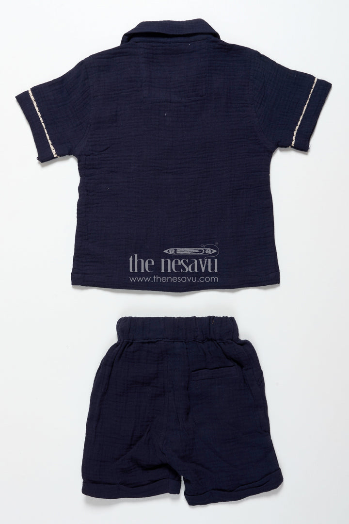 The Nesavu Boys Casual Set Baby Boys Muslin Cotton Set for Everyday Comfort and Movement Nesavu Nesavu baby boys muslin cotton casual set summer days outings everyday play