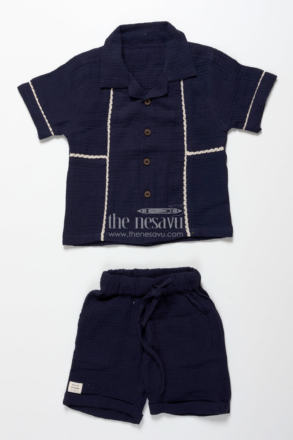 The Nesavu Boys Casual Set Baby Boys Muslin Cotton Set for Everyday Comfort and Movement Nesavu Nesavu baby boys muslin cotton casual set summer days outings everyday play