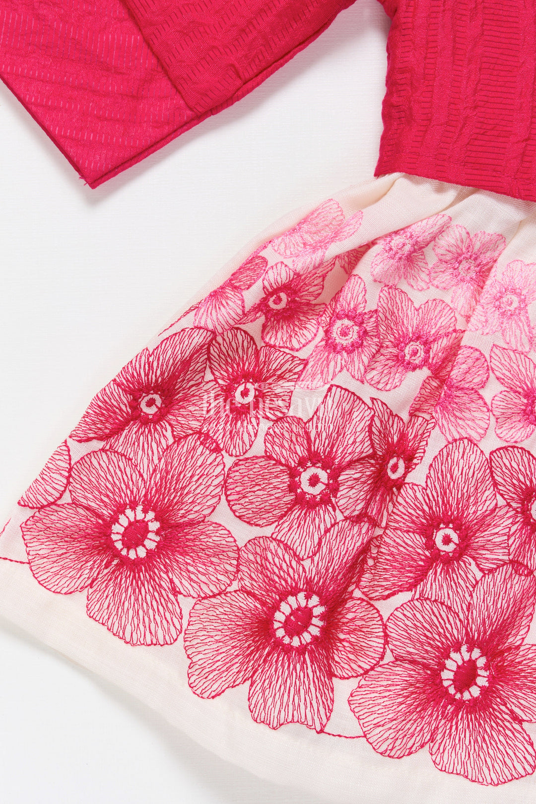 The Nesavu Baby Fancy Frock Baby Cotton Embroidered Frock with Formal Collar Design Nesavu Nesavu baby cotton frock jacket look embroidery  festive party wear