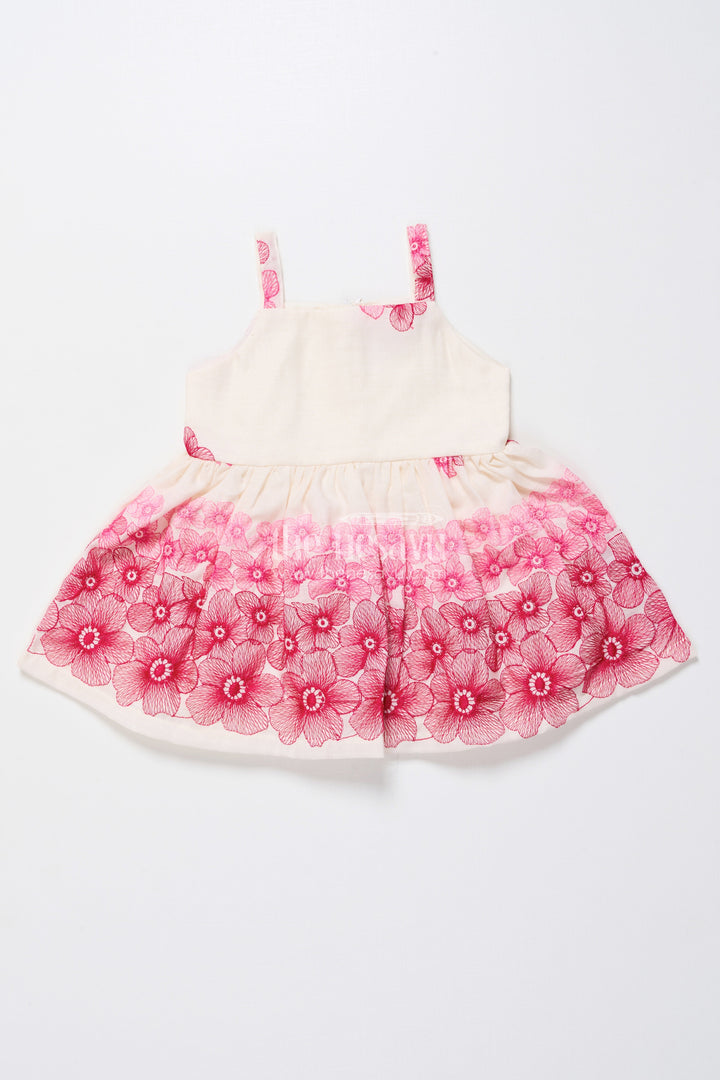 The Nesavu Baby Fancy Frock Baby Cotton Embroidered Frock with Formal Collar Design Nesavu Nesavu baby cotton frock jacket look embroidery  festive party wear