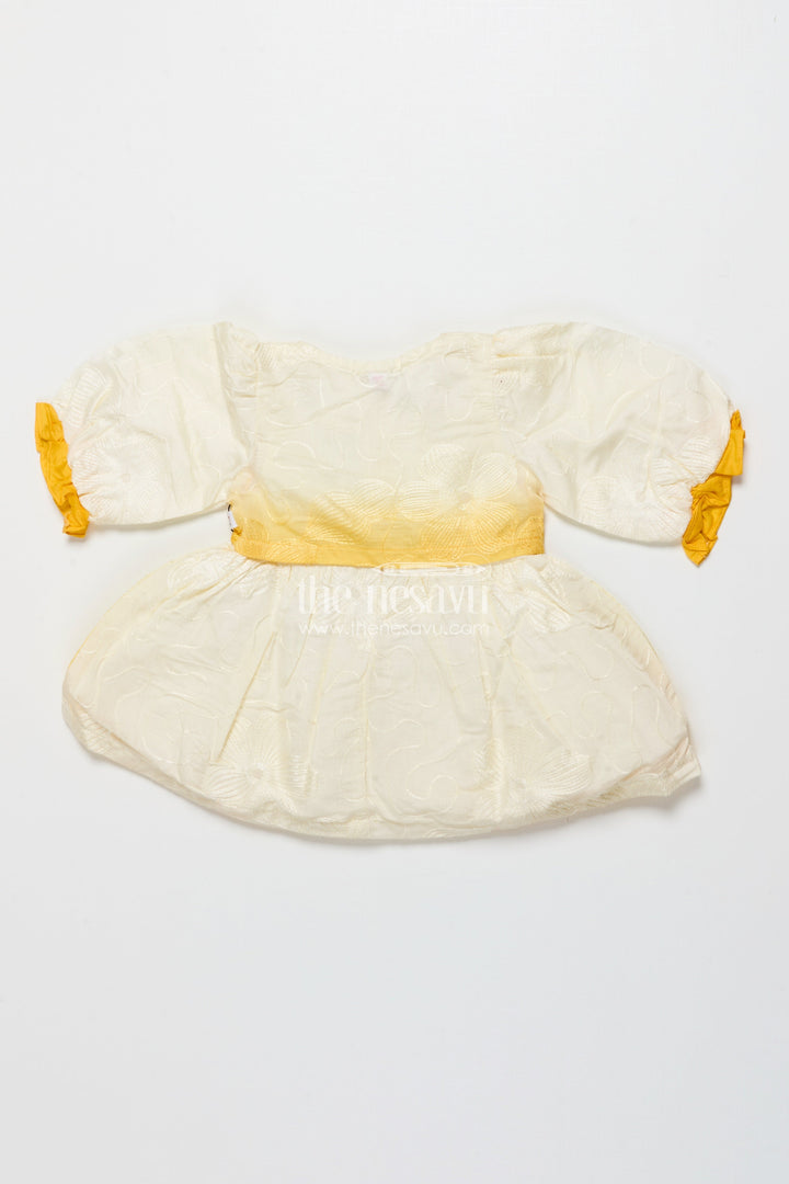 The Nesavu Baby Cotton Frocks Baby Cotton Frock for Naming Ceremony and First Milestone Events Nesavu Nesavu baby cotton frock bow detail naming ceremonies traditional celebrations