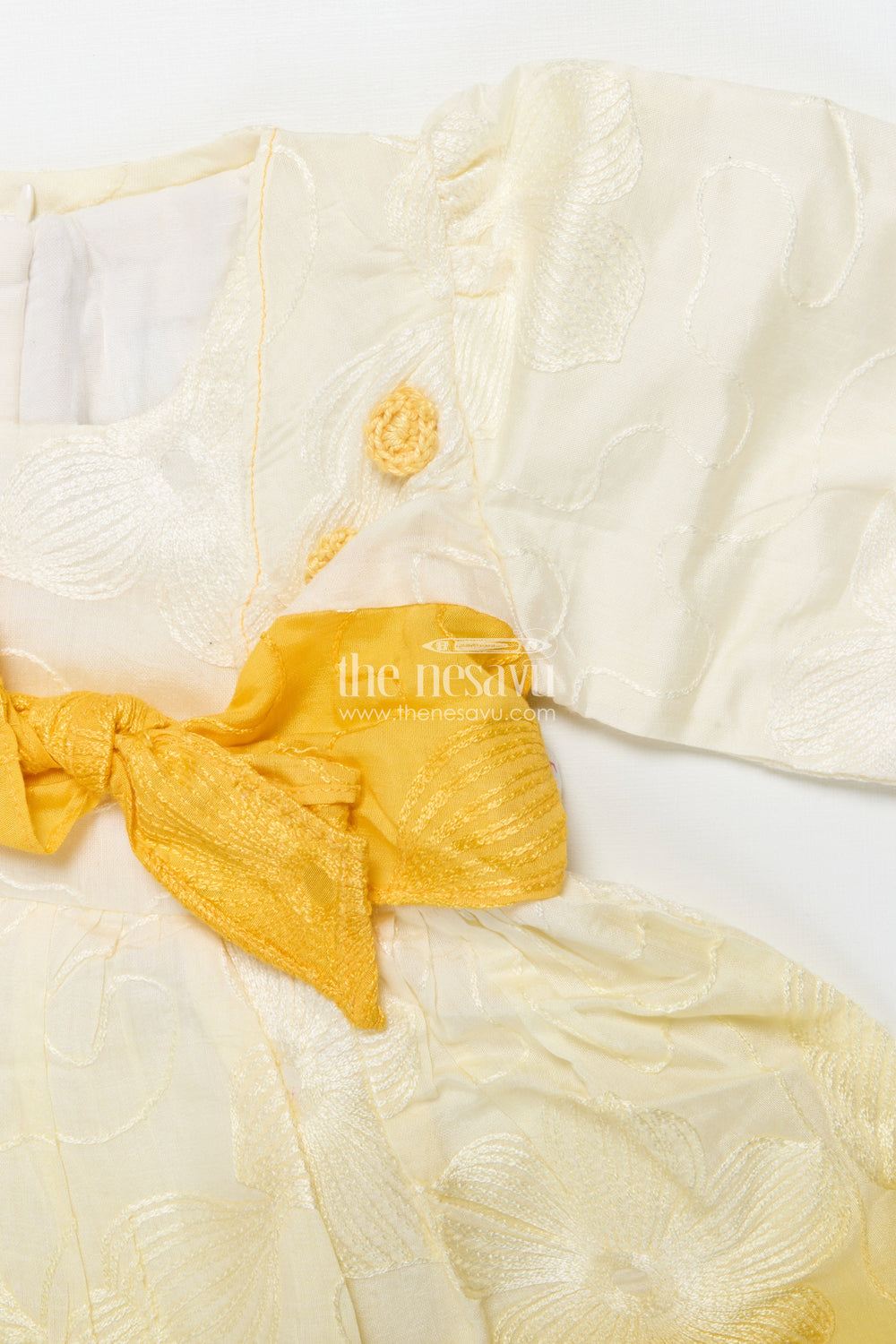 The Nesavu Baby Cotton Frocks Baby Cotton Frock for Naming Ceremony and First Milestone Events Nesavu Nesavu baby cotton frock bow detail naming ceremonies traditional celebrations