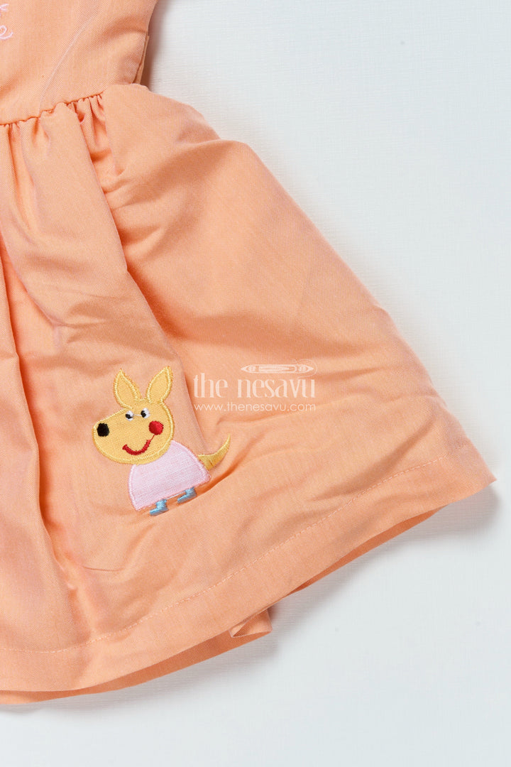 The Nesavu Baby Cotton Frocks Baby Cotton Frock with Cartoon Embroidery for Playdates and Casual Outings Nesavu Nesavu baby cotton frock Peppa Pig embroidery perfect playdates everyday wear