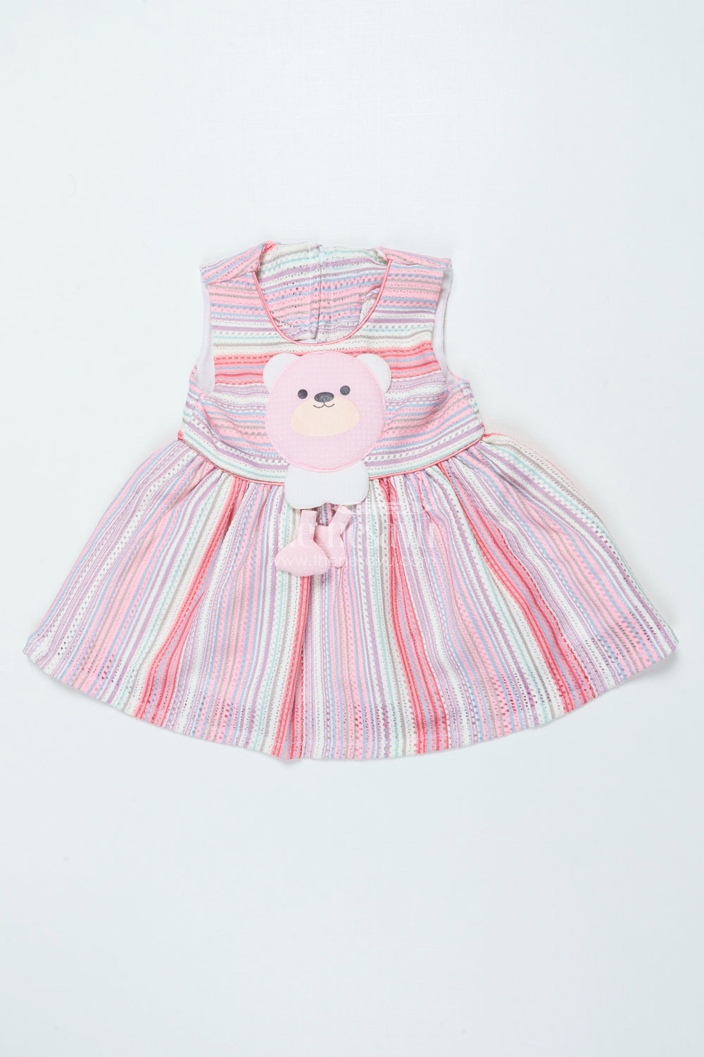 The Nesavu Baby Cotton Frocks Baby Cotton Frock with Toy Patch Soft and Playful Striped Design Nesavu Nesavu striped baby girl cotton frock toy patch soft everyday outfit