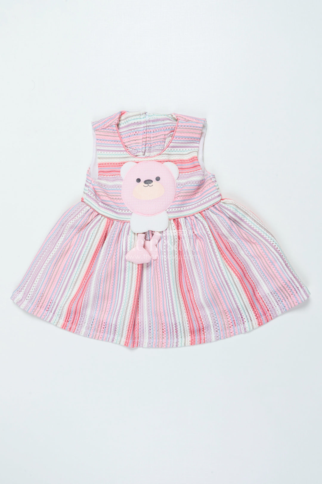 The Nesavu Baby Cotton Frocks Baby Cotton Frock with Toy Patch Soft and Playful Striped Design Nesavu Nesavu striped baby girl cotton frock toy patch soft everyday outfit