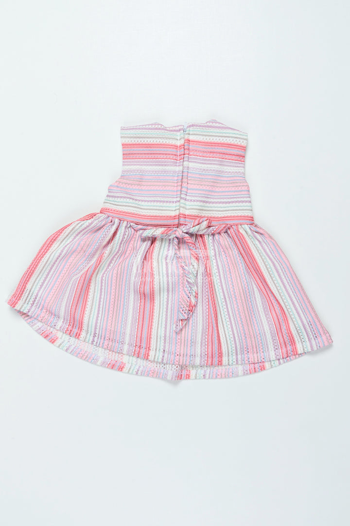 The Nesavu Baby Cotton Frocks Baby Cotton Frock with Toy Patch Soft and Playful Striped Design Nesavu Nesavu striped baby girl cotton frock toy patch soft everyday outfit